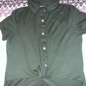 dark green shirt